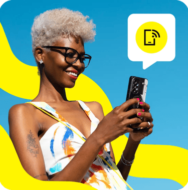 Black woman texting