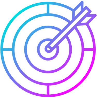 Target with arrow hitting bullseye icon representing goal achievement and precision marketing