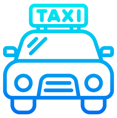 axi cab with roof sign icon representing taxi service and ride-hailing