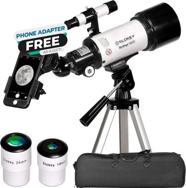 Slokey Telescopio 40070 - Telescopio Astronómico con Aumento de 16x-120x - Incluye 2 Oculares