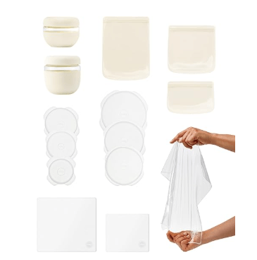 W&P Porter LFGB-certified platinum silicone reusable storage bags plastic-free 1-piece construction