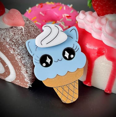 ice cream acrylic brooch, broche glace acrylique japan kawaii