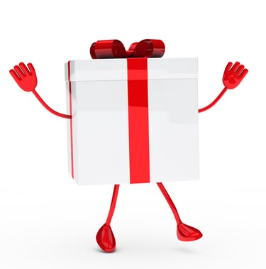 cadeaux sur pied humoristique pour la page comptoir positif