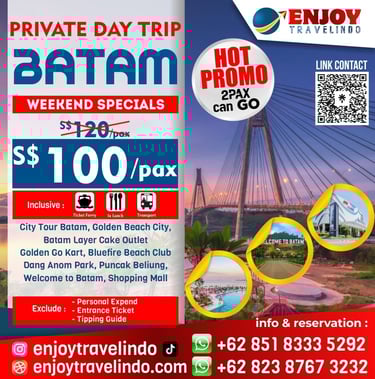 batam tour, package tour batam, enjoy batam, day trip batam tour, singapore batam, cheap package 