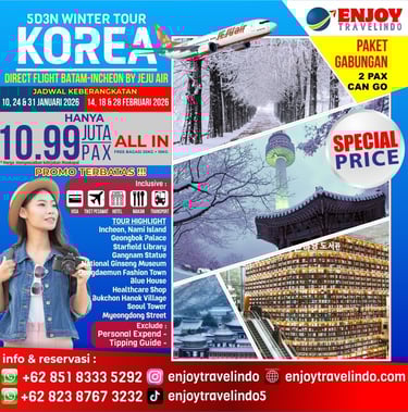 Tour Korea, Tur Hemat Korea, Tur Murah Korea, Liburan Seru, KPop, KDrama, Kamsahamida, FYP