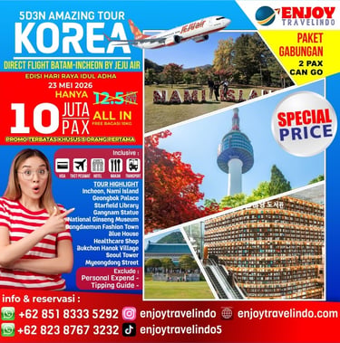 Korea Tour, Tur Hemat Korea, Korea Batam Tour, Namsan Tower, Tur Murah Korea, Tur Korea Idul Adha 