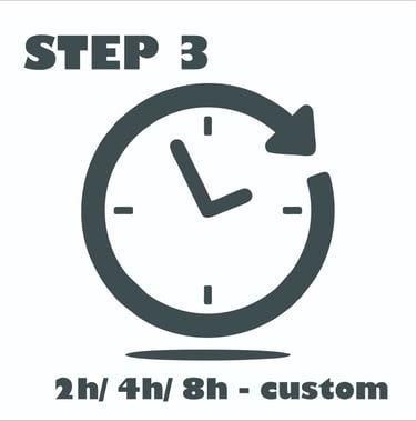 a clock with the words step 3 in the middle of it