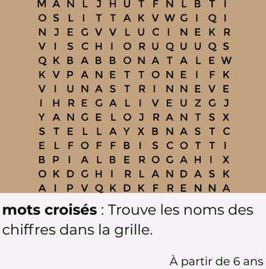mots croisés des chiffres