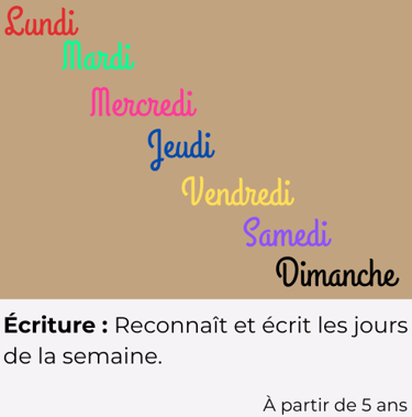les  jours de la semaine