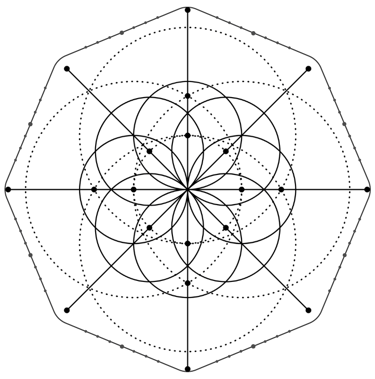 a geometrical design of a flower with a geometric design