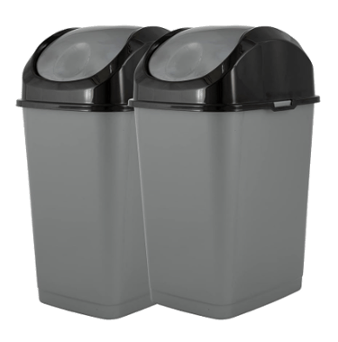 2 trash cans