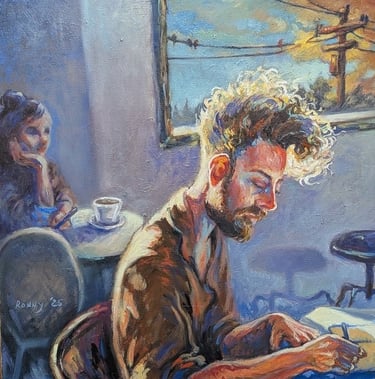 The Writer oil painting on canvas by Ronny Vardy
