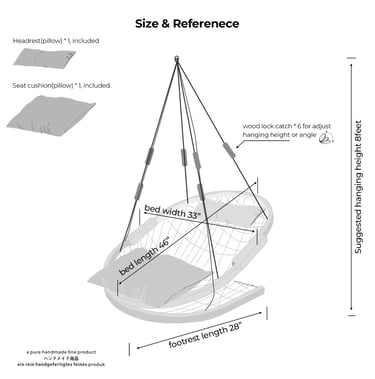 Single cobblestone hammock chair dimension