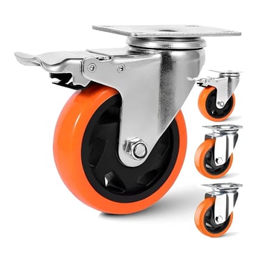 "Heavy duty PU caster wheels for industrial and furniture use - Alok Plastics"