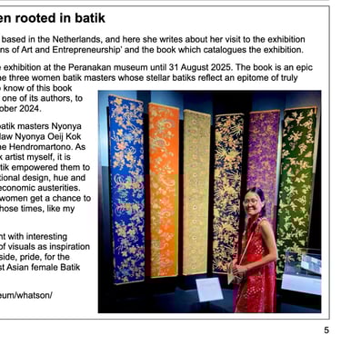 the batik guild, batik artist, shuenlispirit, peranakan museum, singapore, exhibition, peter lee