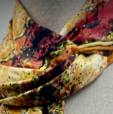 Marino's - écharpe soie satin - accessoire mode - roulotté main - france - écoresponsable - créateur