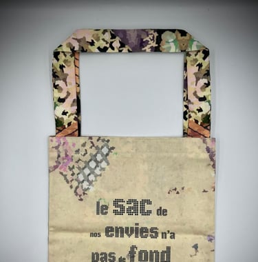 Marino's - sac totebag - coton bio, poche téléphone - motif sashiko - fonctionnel et mode