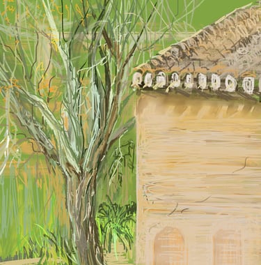 Parador courtyard view - digital postcard