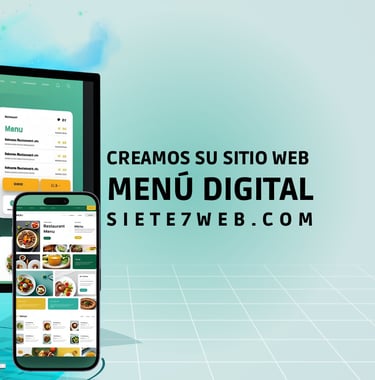 Creamos su sitio web menú digital | siete7web.com