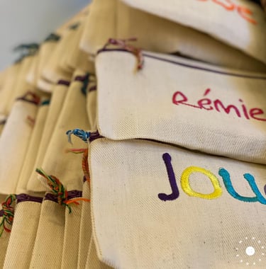 Handmade Pouch with embroidery personalization
