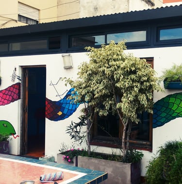 Fresque terrasse hostel Buenos Aires