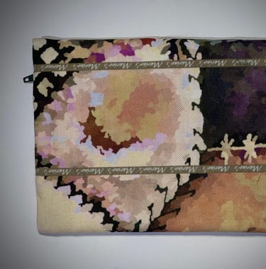 Marino's - trousse avec glissière - coton bio- motif sashiko - fonctionnel