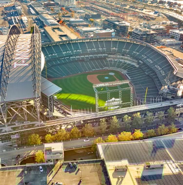 t-mobile park baseball diamond aerial photo