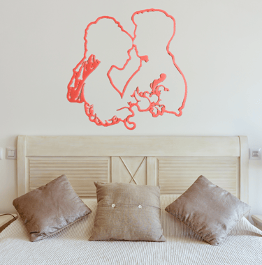 Wedding couple wall art - glow in the dark