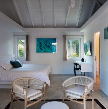 luxurious rooms, with private bathroom and pool view st barth st jean