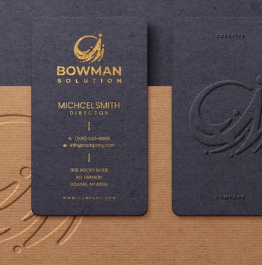 Carte de visite embossée