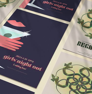 a selection of poster mockups for various events