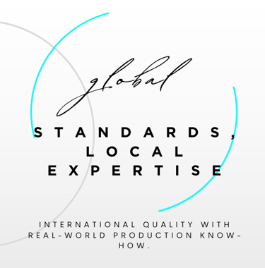 International fashion design standards with local production expertise.