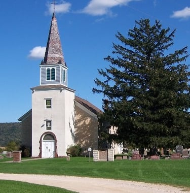 white church with steeple