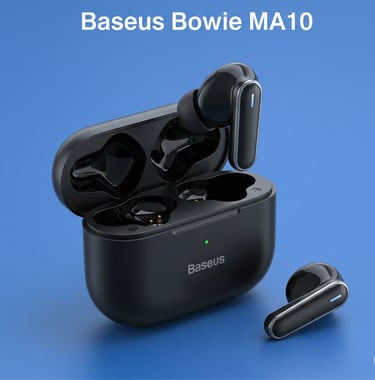 um par de fones de ouvido bluetooth com a base de um bluetooth