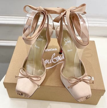christian louboutin pink ballet heels