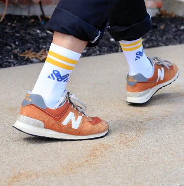 The Local Motion socks "in action"