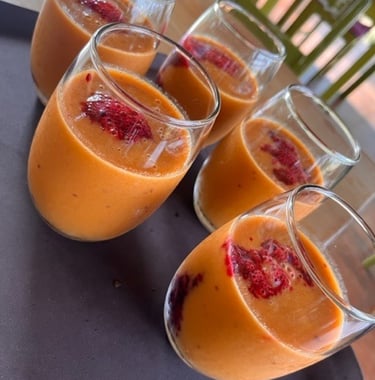 Jugos al estilo ayurvédico en Las Lajas, Chiriquí, Panamá