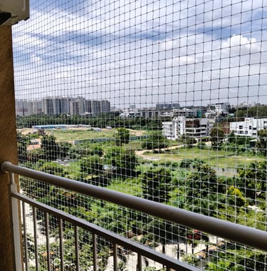 balcony pigeo nets installation in bengaluru by sukumari safety nets