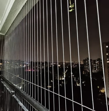 invisible grills installed on balcony in bengaluru