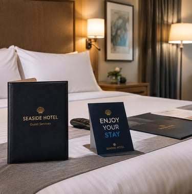 Hotel and hospitality printing services for menus, signs, brochures and branded materials
