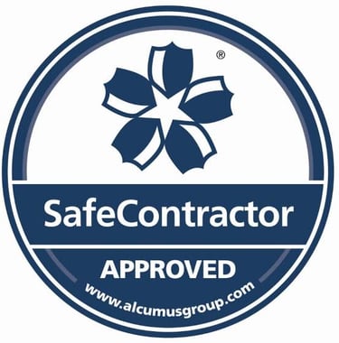 Alcumus SafeContractor Approved accreditation logo for health and safety compliance.