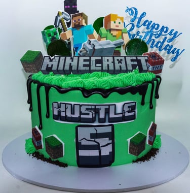 Minecraft themed kids birthday cake by NZBaker Hamilton
