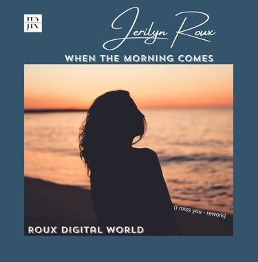 a woman in a black dress standing in front of a sunset