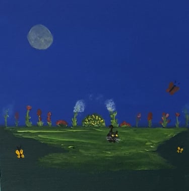 Réf : ENF240805. Le chat guette. 25x25cm. 30€.