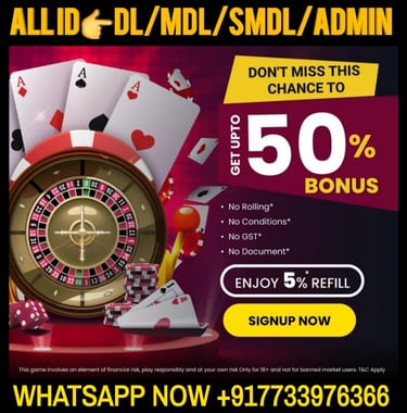 ONLINE CRICKET BETTING ID AVAILABLE DL MDL SMDL MASTER ID SUPER MASTER ID ADMIN ID AVAILABLE