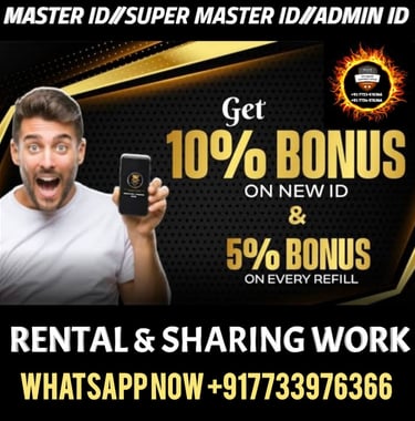 ONLINE CRICKET BETTING ID AVAILABLE DL MDL SMDL MASTER ID SUPER MASTER ID ADMIN ID AVAILABLE