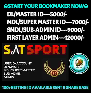 ONLINE CRICKET BETTING ID AVAILABLE DL MDL SMDL MASTER ID SUPER MASTER ID ADMIN ID AVAILABLE