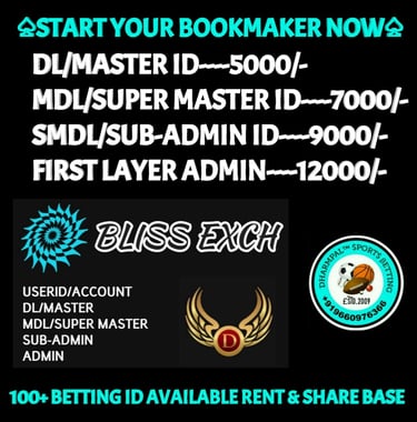 ONLINE CRICKET BETTING ID AVAILABLE DL MDL SMDL MASTER ID SUPER MASTER ID ADMIN ID AVAILABLE