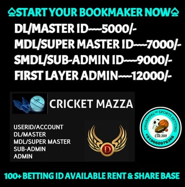 ONLINE CRICKET BETTING ID AVAILABLE DL MDL SMDL MASTER ID SUPER MASTER ID ADMIN ID AVAILABLE