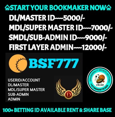 ONLINE CRICKET BETTING ID AVAILABLE DL MDL SMDL MASTER ID SUPER MASTER ID ADMIN ID AVAILABLE